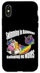 iPhone X/XS Swimming in Rainbows Galloping on Waves Mystic Hybrid Case