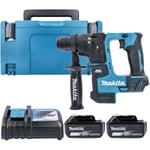 Makita DHR171 SDS+ Drill With 2 x BL1860, DC18RC & Case