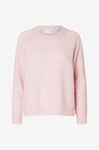 Selected FEMME - Tröja slfLulu LS Knit O-neck - Rosa