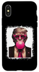 Coque pour iPhone X/XS Pro Trump Bubble Gum Pink Glasses Funny Donald Trump