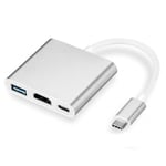 Macbook USB-C-adapter - Thunderbolt 3 - USB 3.0 och HDMI Silver