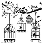 The Crafter's Workshop Mini Birds of a Feather Template, Black/ White