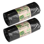 40 Extra Strong Black Bin Bags Liners 50L Large Rubbish Refuse Kitchen Sacks UK