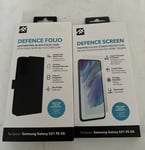 ZAGG Leather Feel Folio Case (For Samsung Galaxy S21 FE) Wallet-Screen Protector