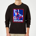 Avengers Endgame Captain America Poster Sweatshirt - Black - XXL - Noir