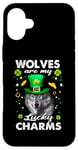 iPhone 16 Plus Wolves Are My Lucky Charms St Patricks Day Irish Wolf Case