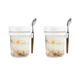 Overnight Oats Jars, with Lid and Spoon,10 Oz Cereal, Milk, Vegetable and9133