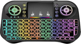 Mini clavier sans fil,clavier Android avec pavé tactile,clavier Smart TV,multicolore 2,4 G,mini clavier pour Smart TV télécommande/PC/Pad/Xbox/Android Box