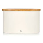 Swan Nordic White Bread Bin with Bamboo Cutting Board Lid SWKA17512WHTN