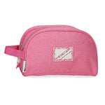 Pepe Jeans Luna Trousse De Toilette Deux Compartiments Adaptable Rose 26x16x12 cms Polyester