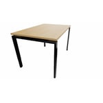 Bureau individuel réglable en hauteur profondeur 80 cm Producteo Noir CONNECT : bureau P80/obturateur prépercé/réglable 80x80/cpl chêne clair/cpi noir