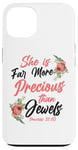 iPhone 13 Christian Bible Verse Quote Rose Flower Proverbs 31:10 Case