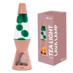 Fisura - Lampe à lave avec bougie. Lampe à lave sans électricité. Lampe à lave rose et verte. Lampe éco-responsable. Cadeau original. Dimensions : 29 cm x 8,5 cm (bougie non incluse)