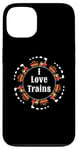 Coque pour iPhone 13 I Love Trains Train Track Jouet électrique Train Train Tee