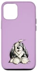 Coque pour iPhone 12/12 Pro Dessin animé drôle de vieux chien de berger anglais