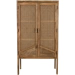 Armoire en cannage et bois 2 portes - tiki