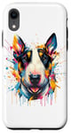 Coque pour iPhone XR Splash Art Miniature Bull Terrier Mini Bull