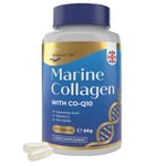 Reverse Life - Marine Collagen Capsules - Premium Quality Collagen Supplements with Hyaluronic Acid, Vitamin C, Zinc, and Q10 - Hydrolysed Collagen, 120 Capsules