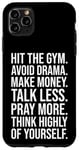 Coque pour iPhone 11 Pro Max Gym, argent, prière - Hustle, Success, Grind, Motivation