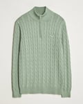 GANT Cotton Cable Half Zip Kalamata Green