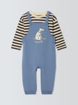 John Lewis ANYDAY Baby Play All Day Dog Dungaree and Long Sleeve T-Shirt Set