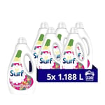 Surf Tropical Lily Concentrated Liquid Laundry Detergent infused with natural essential oils for fresh and clean washing 5x 1.188 L (220 washes)