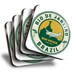 Set of 4 Square Coasters - Rio De Janeiro Brazil Travel Holiday  #7457