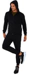 Björn Swensen Survêtement de jogging en coton pour homme BS-3501 - Noir - Taille M