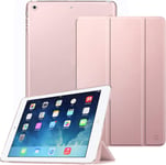 Coque Pour Ipad Air 2 2014 / Ipad Air 2013 9.7 Pouces - Etui De Protection Mince Et Léger Housse Arrière Semi-Transparent Avec Fonction Sommeil/Réveil Automatique, Or Rose.[F3747]