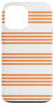 Coque pour iPhone 13 Pro Max Rayures horizontales orange girly rayé mignon