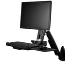 StarTech Wall Mount Workstation  Articulating Full Motion Standing Desk with Ergonomic Height Adjustable Monitor & Keyboard Tray Arm  Mouse & Scanner