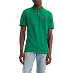 Polo Levi's® en coton avec manches courtes et col boutonné vert maille piquée