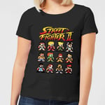 T-Shirt Femme Personnages 2 Pixels Street Fighter - Noir - L
