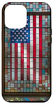 iPhone 14 Pro Max Red White Blue -Stars Stained Glass American Flag Case