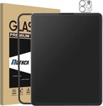 [1+1 Pièces Mat Protection Écran Pour Ipad Pro 11 2022/2021/2020/2018, Ipad Air 4/ Ipad Air 5 (2022) 10,9 Pouces Avec Caméra Arrière Protecteur, Verre Trempé Anti-Reflet, Installation Facile