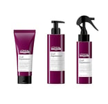 L'Oréal Professionnel, Trio Leave-In Boucles Définies, Ravivées & Intensément Hydratées pour Cheveux Frisés/Crépus, Crème Hydratante Intensive + Gelée Coiffante + Spray Raviveur, Sans Silicone