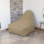 Pouf fauteuil XXL d'intérieur en tissu effet lin - 120x70x90 cm - Beige