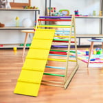 Costway - 2 en 1 Échelle d'Escalade pour Enfants, Triangle Escalade en Bois Pliant de Haute Qualité, Surface Bien Lisse Utilisation à la Jardin