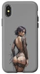 Coque pour iPhone X/XS T-shirt anime pour femme en lingerie, sweat à capuche, motif, couverture de téléphone portable sexy