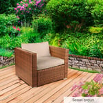 Salon de Jardin canapé de jardin pour tous les salons de jardin bas de Brast fauteuil de jardin 1 place en marron