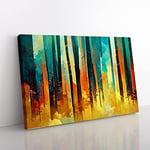 Awesome Abstract Forest Vol.1 Canvas Wall Art Print Ready to Hang, Framed Picture for Living Room Bedroom Home Office Décor, 50x35 cm (20x14 Inch)