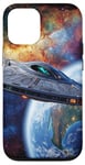 Coque pour iPhone 12/12 Pro Conception de vaisseau spatial Sci-Fi explorant la galaxie