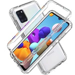 PANXIYUE Coque pour Samsung Galaxy A31, Antichoc Transparent TPU Souple et PC Rigide 360°Full Body Protection Housse Etui pour Samsung Galaxy A31, Transparent