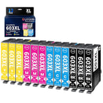 UPRIIN 603XL Ink Cartridges Replacement for Epson 603XL 603 T603 Ink for Workforce WF-2850 DWF WF-2835 DWF WF-2830 DWF WF-2810 DWF Expression Home XP4105 XP4100 XP3100 XP2105 XP2100 (12 Pack)