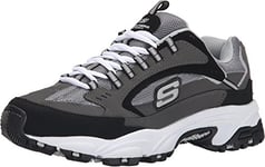 Skechers Go Walk 3 Charge, Baskets pour Homme, Noir Charbon., 45 EU