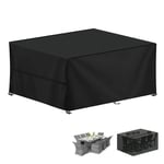 LAMUNI Housse Salon de Jardin 250x180x100cm Housse de Protection pour Meubles de Jardin, 420D Oxford Tissu Housse Table de Jardin Imperméable Bache Salon de Jardin Exterieur, Anti-UV, Rectangulaire