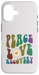 iPhone 16 Groovy PEACE LOVE RECOVERY Therapy Clean Sober NA Nurse Case