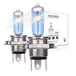 Sinoparcel H4/9003 Ampoule de Phare Halogène, Lampe de Projecteur pour Feux de Brouillard Voiture, Jaune 3800K 55W 12V Lot de 2