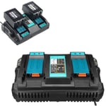 Nouveau remplacement 2 en 1 DC18RD Lithium-Ion Dual Port 14,4-18V 4.0A Outils Chargeur rapide de batterie pour Makita BL1830