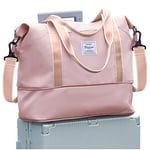 Sac de Voyage Femme Sac fourre-Tout de Sport pour Homme Imperméable Sac de Week-End, Cabine Avion Ryanair Bagage Cabine 40x20x25 easyjet 45x36x20 Extensible Sac de Gym,A7-Rose Sangle